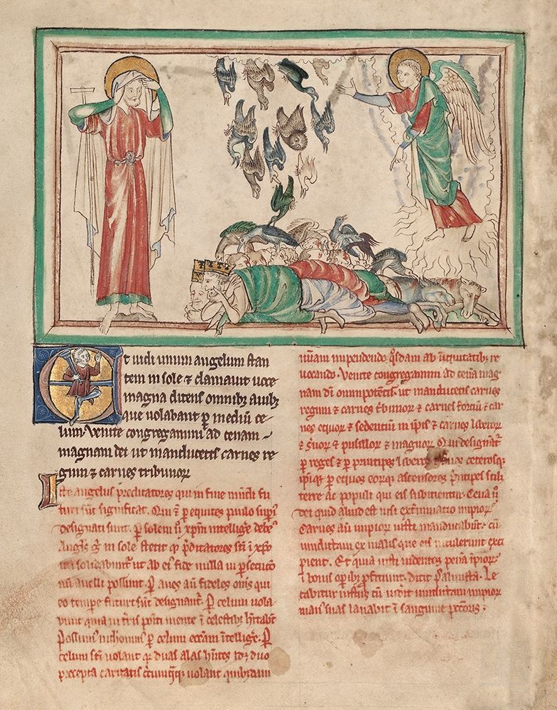 An Angel Standing in the Sun and Birds Invited to the Repast art print by Unknown 13th Century Illuminator for $57.95 CAD