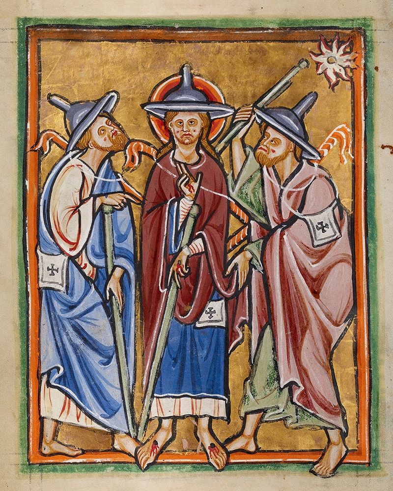 The Road to Emmaus art print by Unknown 12th Century English Illuminator for $57.95 CAD
