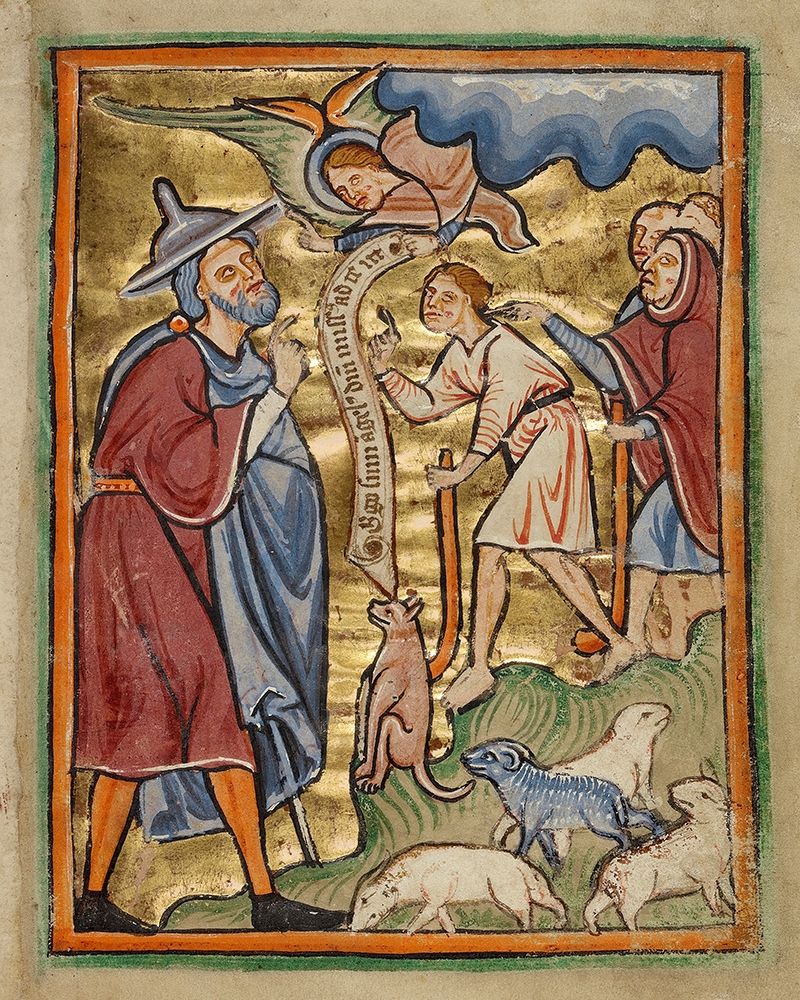 The Angel Appearing to Joachim art print by Unknown 12th Century English Illuminator for $57.95 CAD