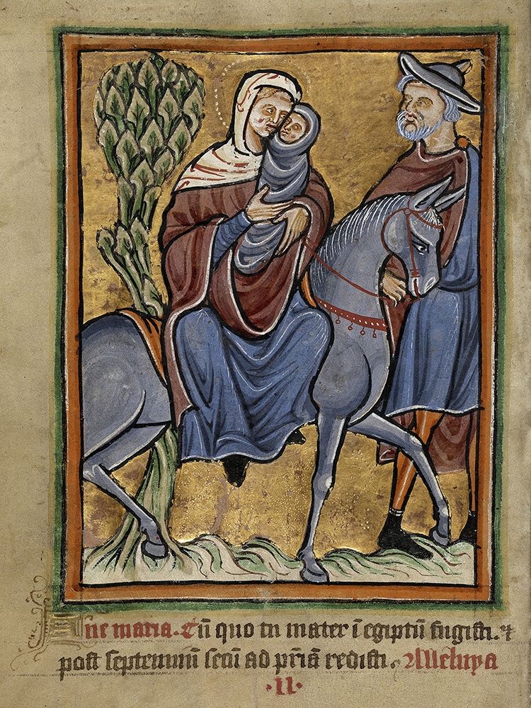 The Flight into Egypt art print by Unknown 12th Century English Illuminator for $57.95 CAD