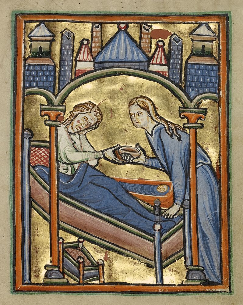 The Birth of the Virgin art print by Unknown 12th Century English Illuminator for $57.95 CAD