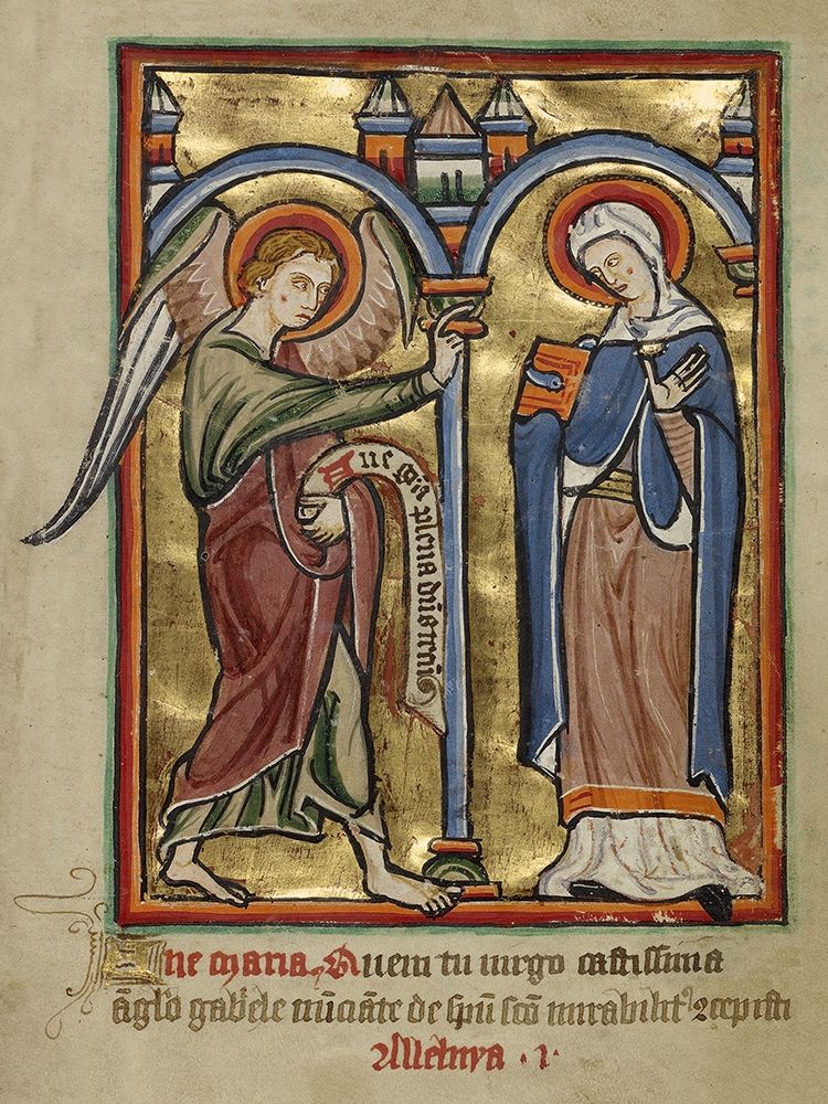 The Annunciation art print by Unknown 12th Century English Illuminator for $57.95 CAD