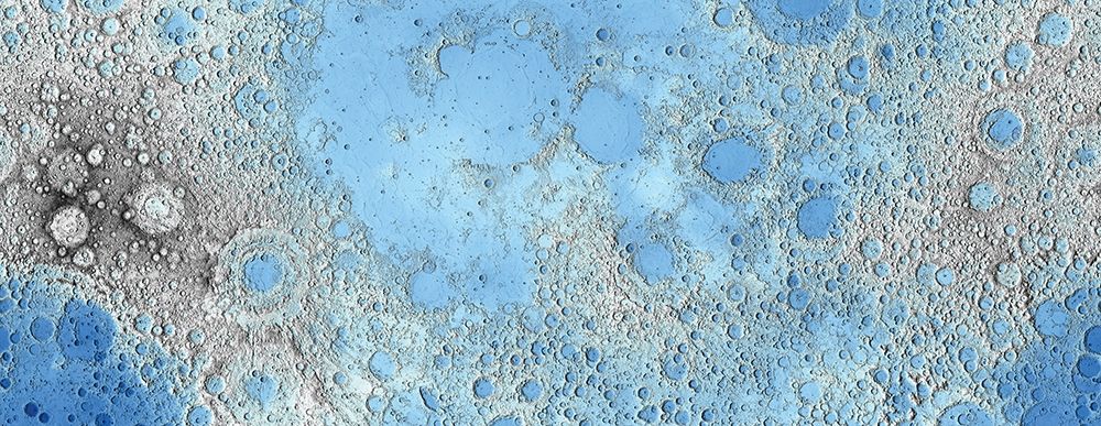 Unmarked Decorative Topographic Map of the Moon, Projection art print by United States Geological Survey for $57.95 CAD