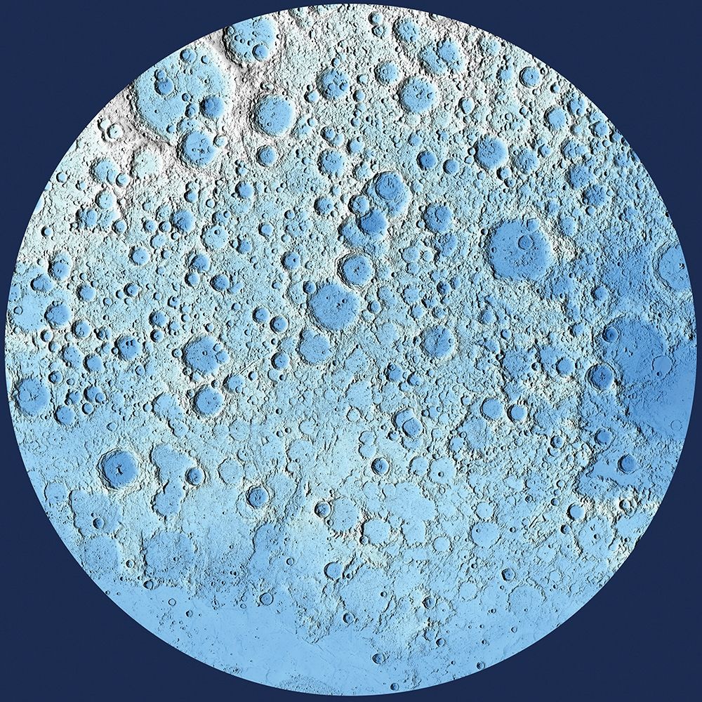 Unmarked Decorative Topographic Map of the Moon, North Pole art print by United States Geological Survey for $57.95 CAD