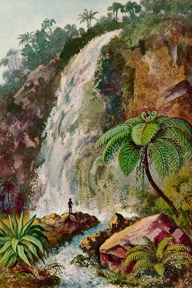 Wasserfall von Tjiburrum Am Vulkan Pangerango in Java art print by Ernst Haeckel for $57.95 CAD