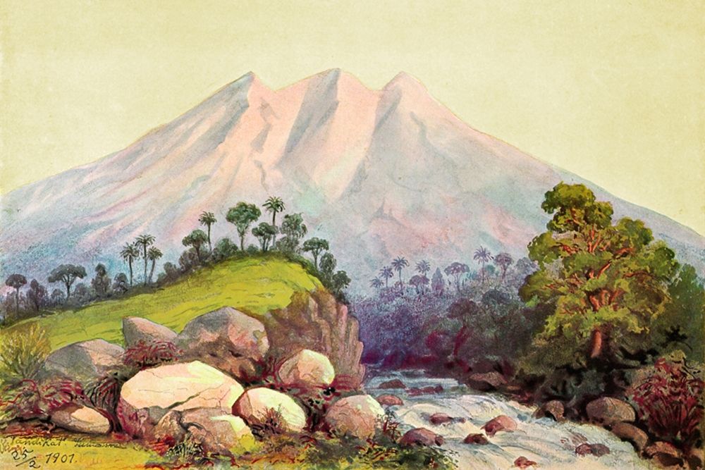 Vulkan Tandikat, Westkuste von Sumatra art print by Ernst Haeckel for $57.95 CAD