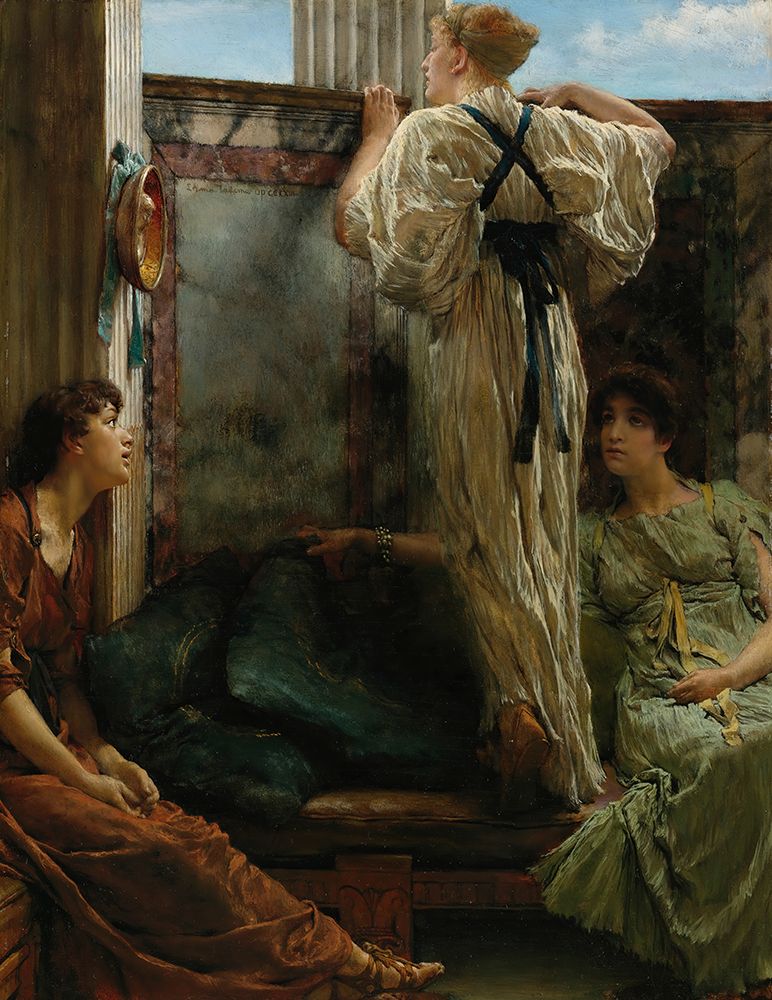 Who Is It?, 1863 art print by Sir Lawrence Alma-Tadema for $57.95 CAD