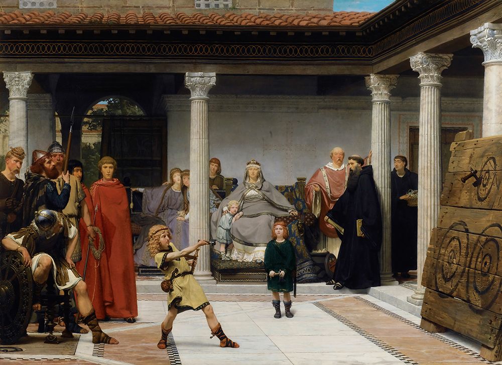 The Education of the Children of Clovis, 1861 art print by Sir Lawrence Alma-Tadema for $57.95 CAD