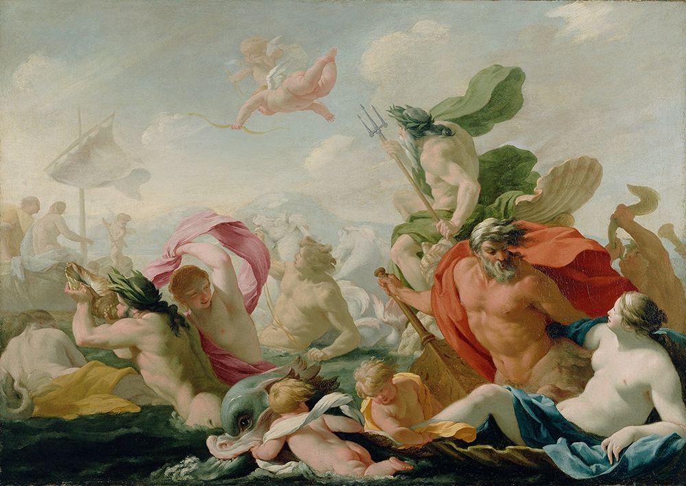 Marine Gods Paying Homage to Love art print by Eustache Le Sueur for $57.95 CAD