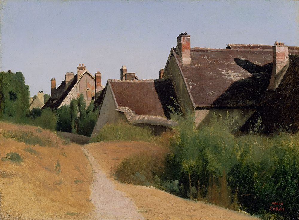 Houses near Orleans art print by Jean-Baptiste-Camille Corot for $57.95 CAD