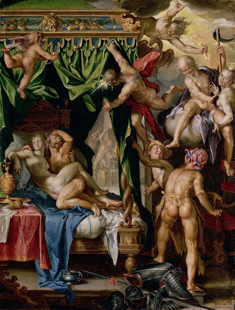 Mars and Venus Surprised by Vulcan art print by Joachim Wtewael for $57.95 CAD