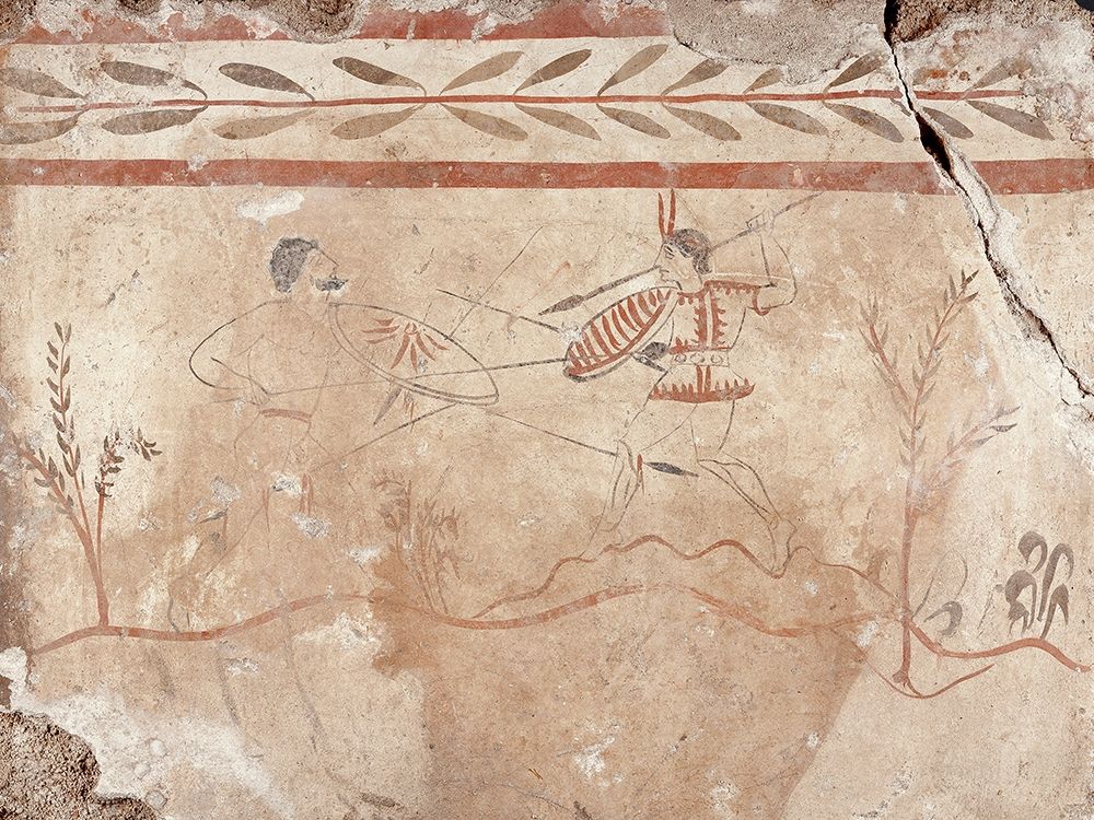Fresco Panel with Two Warriors art print by Unknown 4th Century BCE Greek Artisan for $57.95 CAD