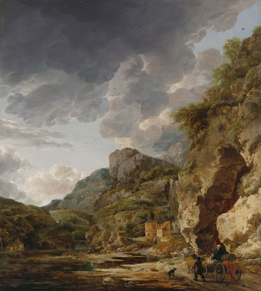Mountain Landscape with River and Wagon art print by Herman Nauwincx for $57.95 CAD