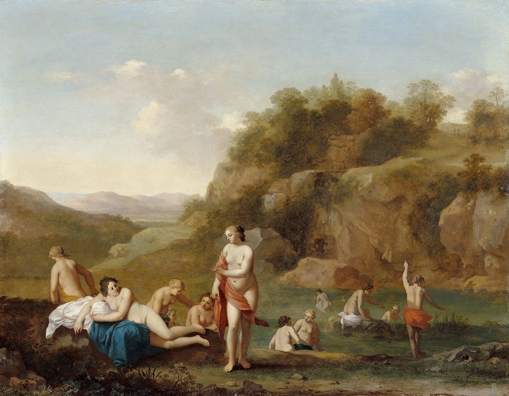 Landscape with Bathing Nudes art print by Cornelis van Poelenburgh for $57.95 CAD