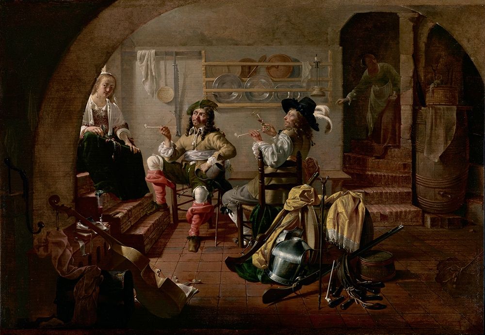 Interior with Soldiers and Women art print by Jacob Duck for $57.95 CAD
