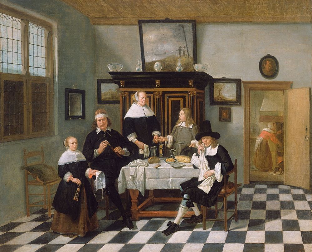 Family Group in an Interior art print by Quiringh Gerritsz van Brekelenkam for $57.95 CAD