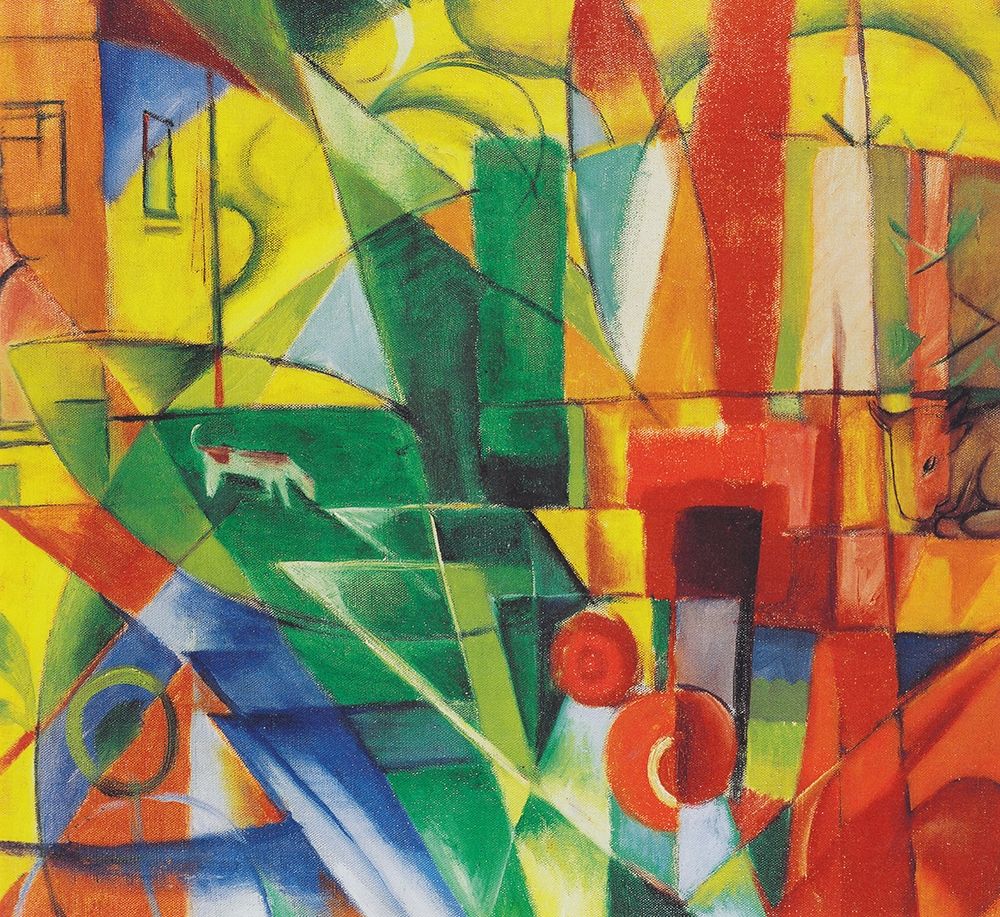 Landscape with House, Dog and Cattle, 1914 art print by Franz Marc for $57.95 CAD