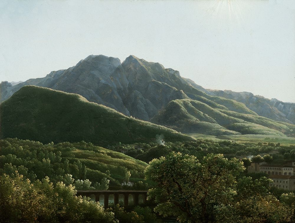 View of the Bridge and Part of the Town of Cava, Kingdom of Naples art print by Jean-Joseph-Xavier Bidauld for $57.95 CAD