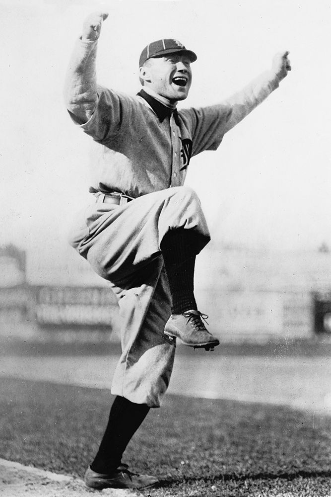 Cheering Baseball Player, 1909 art print by NPCC for $57.95 CAD