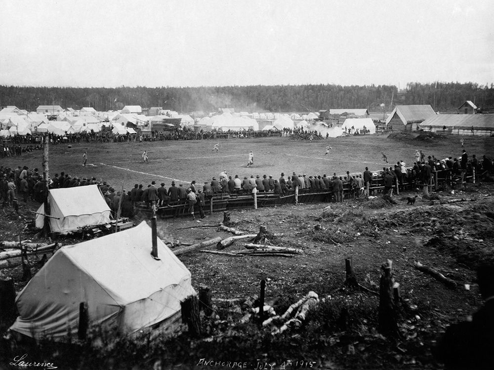 Baseball game - Anchorage - July 4th 1915 art print by Laurence for $57.95 CAD