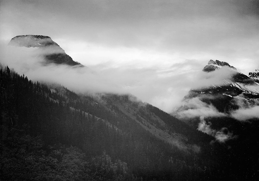 Veiled Mountains, Glacier National Park, Montana - National Parks and Monuments, 1941 art print by Ansel Adams for $57.95 CAD