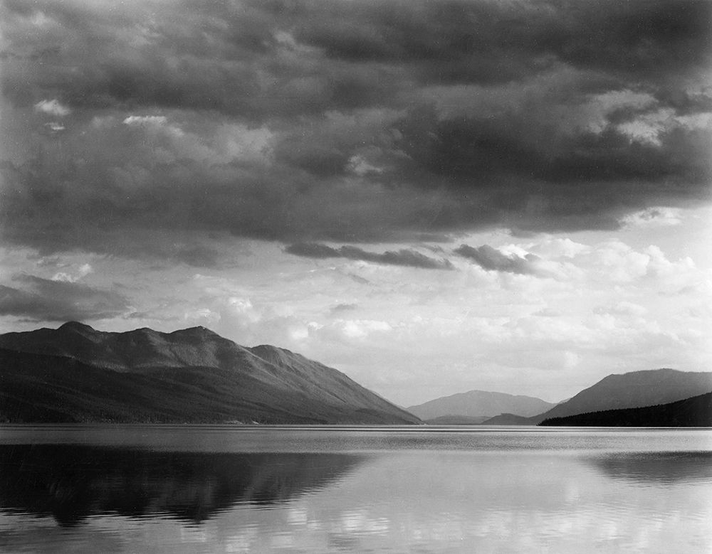 Evening, McDonald Lake, Glacier National Park, Montana - National Parks and Monuments, 1941 art print by Ansel Adams for $57.95 CAD