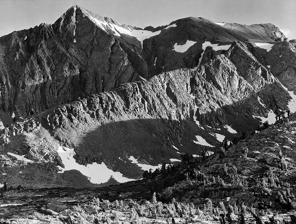 Peak above Woody Lake, Kings River Canyon,  proposed as a national park, California, 1936 art print by Ansel Adams for $57.95 CAD