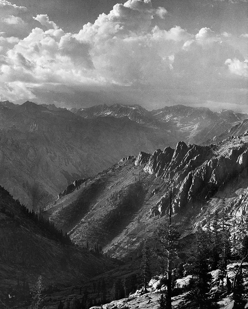 Middle Fork at Kings River from South Fork of Cartridge Creek, Kings River Canyon, proposed as a nat art print by Ansel Adams for $57.95 CAD