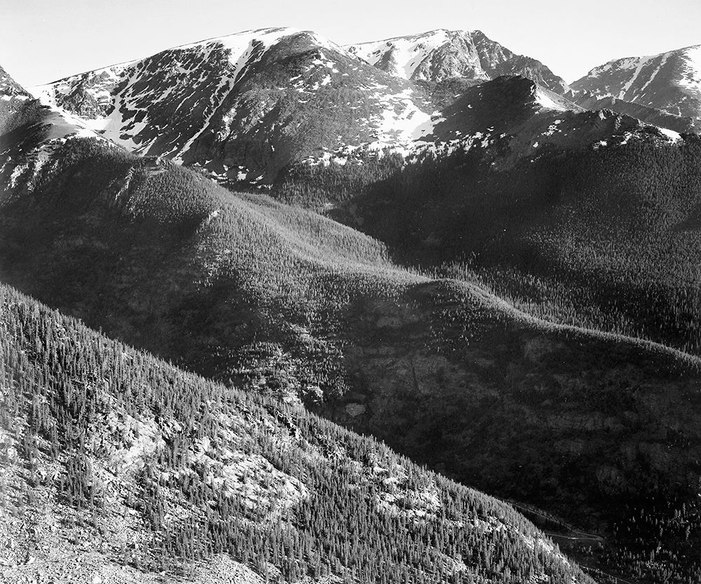 Hills and mountains, in Rocky Mountain National Park, Colorado,  ca. 1941-1942 art print by Ansel Adams for $57.95 CAD