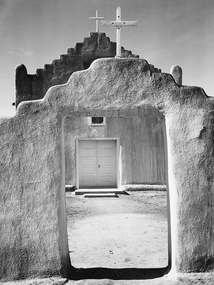 Front view of entrance, Church, Taos Pueblo National Historic Landmark, New Mexico, 1942 art print by Ansel Adams for $57.95 CAD