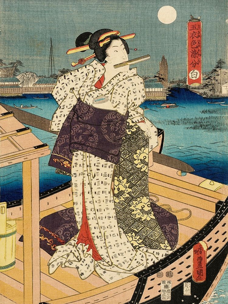 Costumes in Five Different Colors - White (Shiro) art print by Utagawa (Toyokuni III) Kunisada for $57.95 CAD