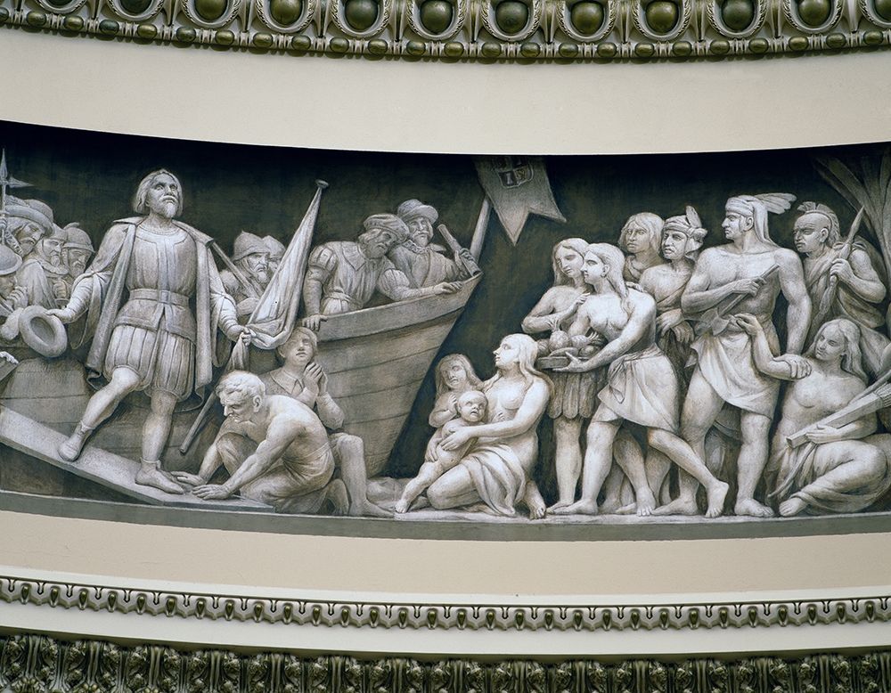 Landing of Columbus frieze in U.S. Capitol dome, Washington, D.C. art print by Carol Highsmith for $57.95 CAD