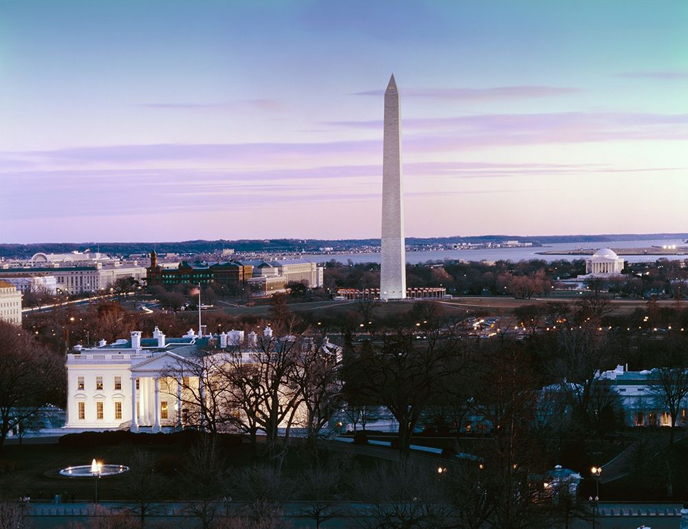 Dawn over the White House, Washington Monument, and Jefferson Memorial, Washington, D.C. art print by Carol Highsmith for $57.95 CAD