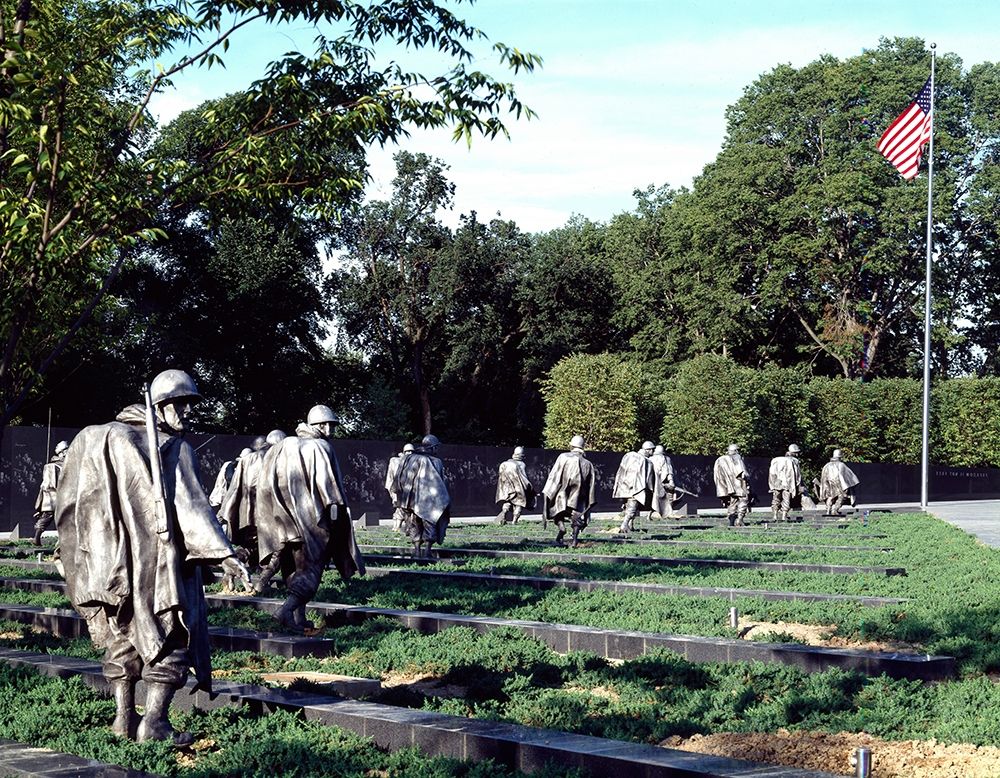 Stainless-steel troopers on patrol at the Korean War Veterans Memorial, Washington, D.C. art print by Carol Highmith for $57.95 CAD