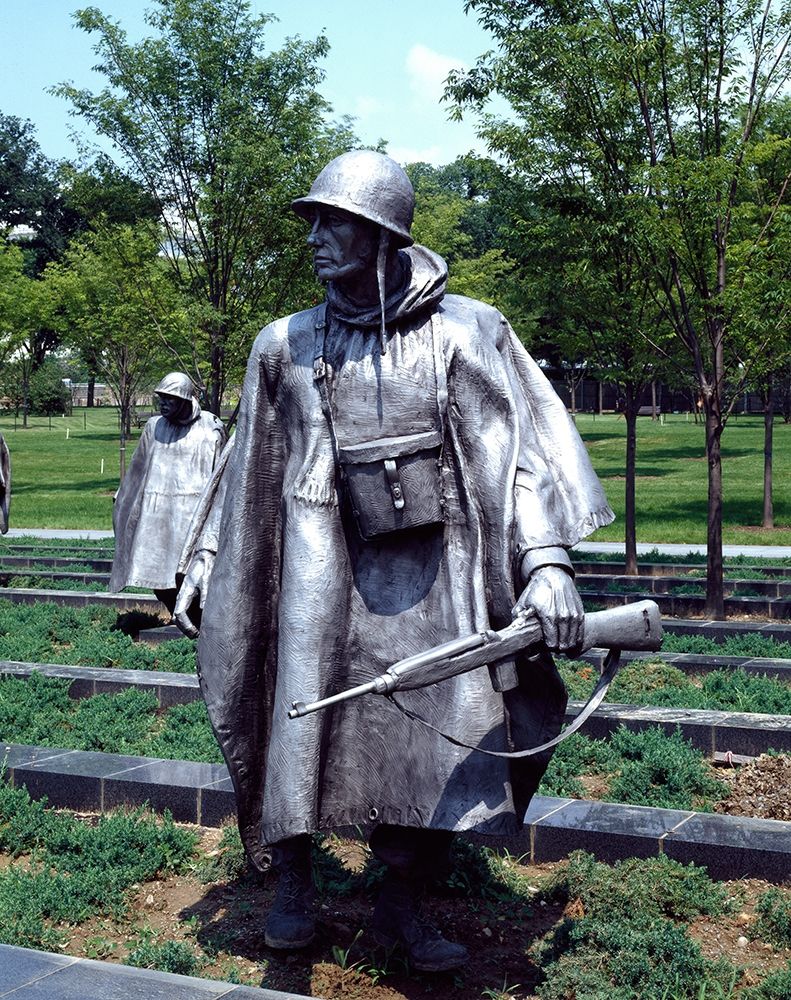 Stainless-steel trooper on patrol at the Korean War Veterans Memorial, Washington, D.C. art print by Carol Highmith for $57.95 CAD