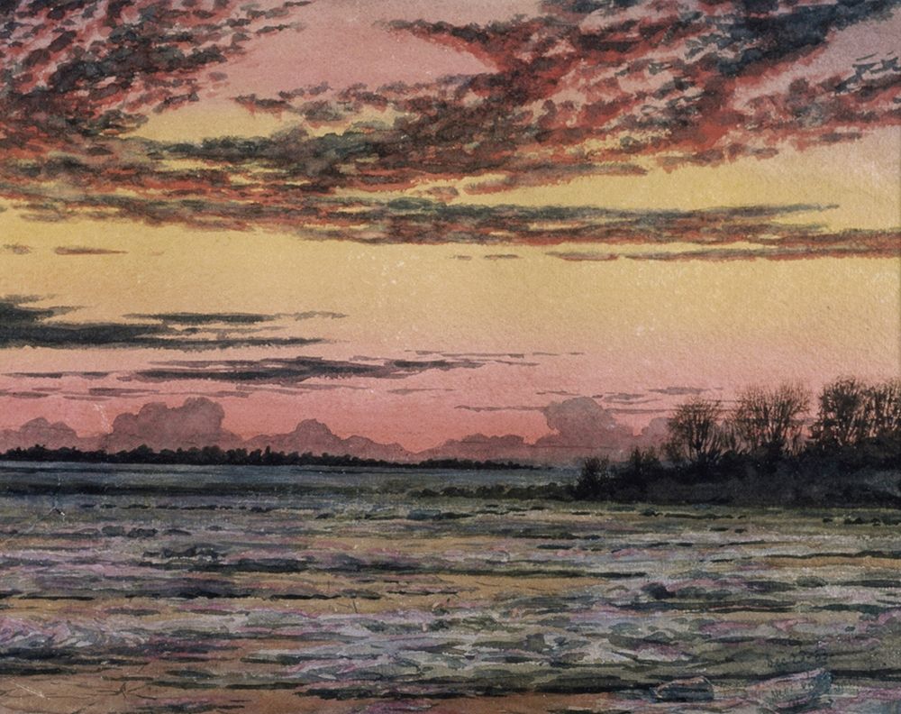 Sunset Over the Ice art print by Frederic E. Church for $57.95 CAD