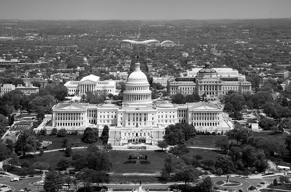 Aerial view, United States Capitol building, Washington, D.C. - Black and White Variant art print by Carol Highmith for $57.95 CAD