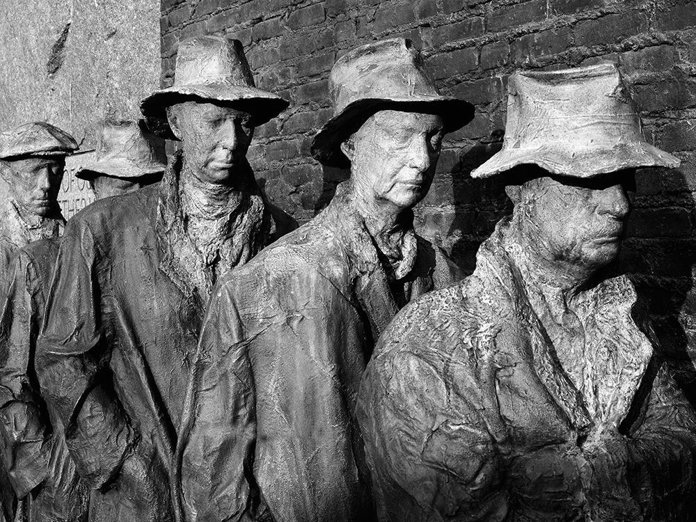 Breadline, F.D.R. Memorial, Washington, D.C. - Black and White Variant art print by Carol Highmith for $57.95 CAD
