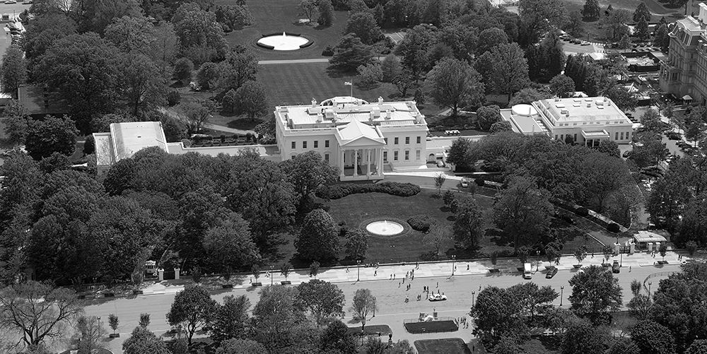 Aerial view of the White House, Washington, D.C. - Black and White Variant art print by Carol Highmith for $57.95 CAD