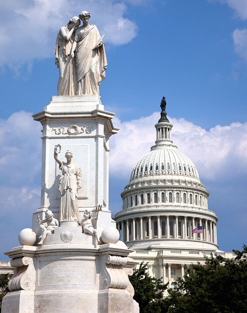 The Peace Monument located in Peace Circle on the grounds of the U.S. Capitol, First St. and Pennsyl art print by Carol Highmith for $57.95 CAD