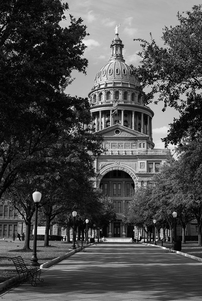 The Texas Capitol, Austin, Texas, 2014 - Black and White art print by Carol Highmith for $57.95 CAD