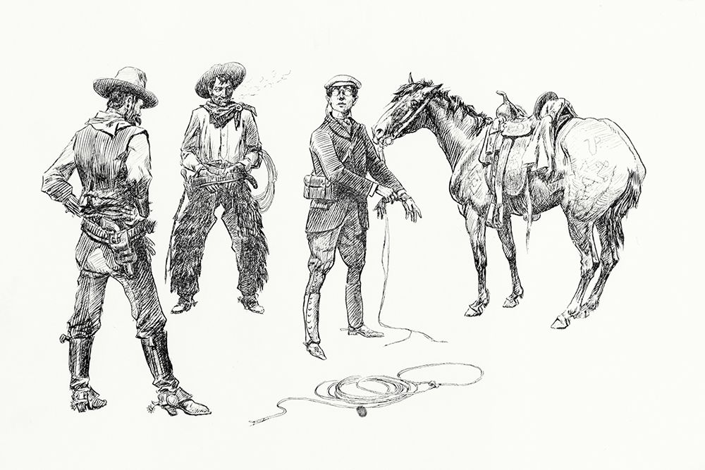 The Initiation of the Tenderfoot, 1899 art print by Charles Marion Russell for $57.95 CAD