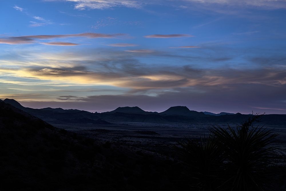 Sunset over the low mountains in the rugged terrain north of Big Bend National Park in the Trans-Pe art print by Carol Highmith for $57.95 CAD