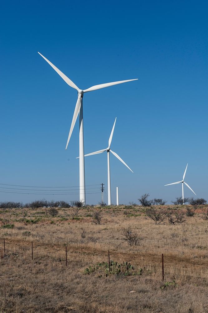 Wind turbines in Shackelford County, TX, northeast of Abilene art print by Carol Highmith for $57.95 CAD