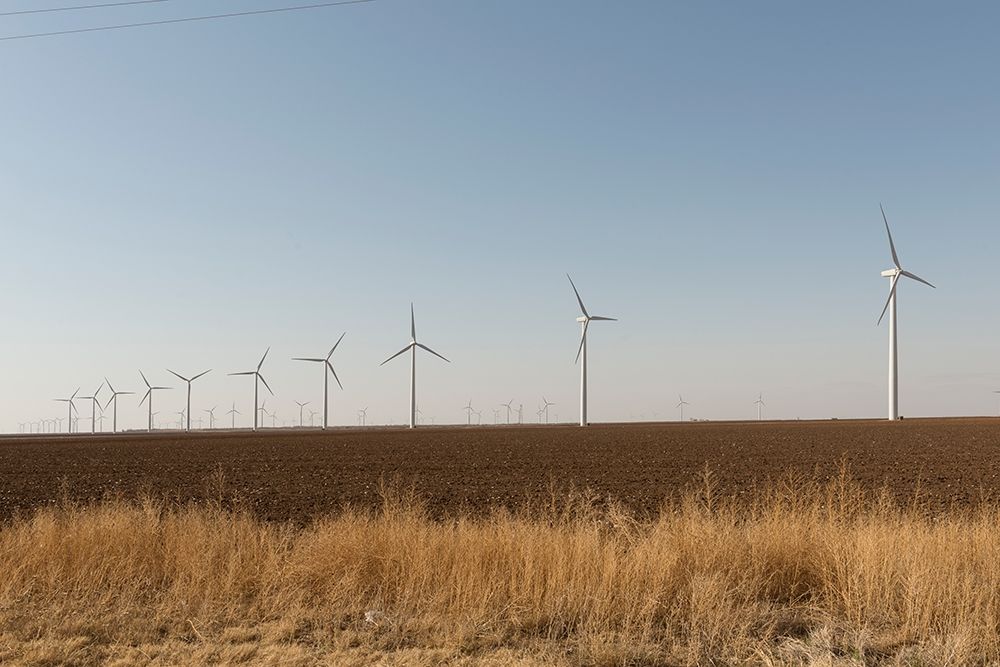 A wind-turbine farm near the city of Snyder in Scurry County, TX art print by Carol Highmith for $57.95 CAD