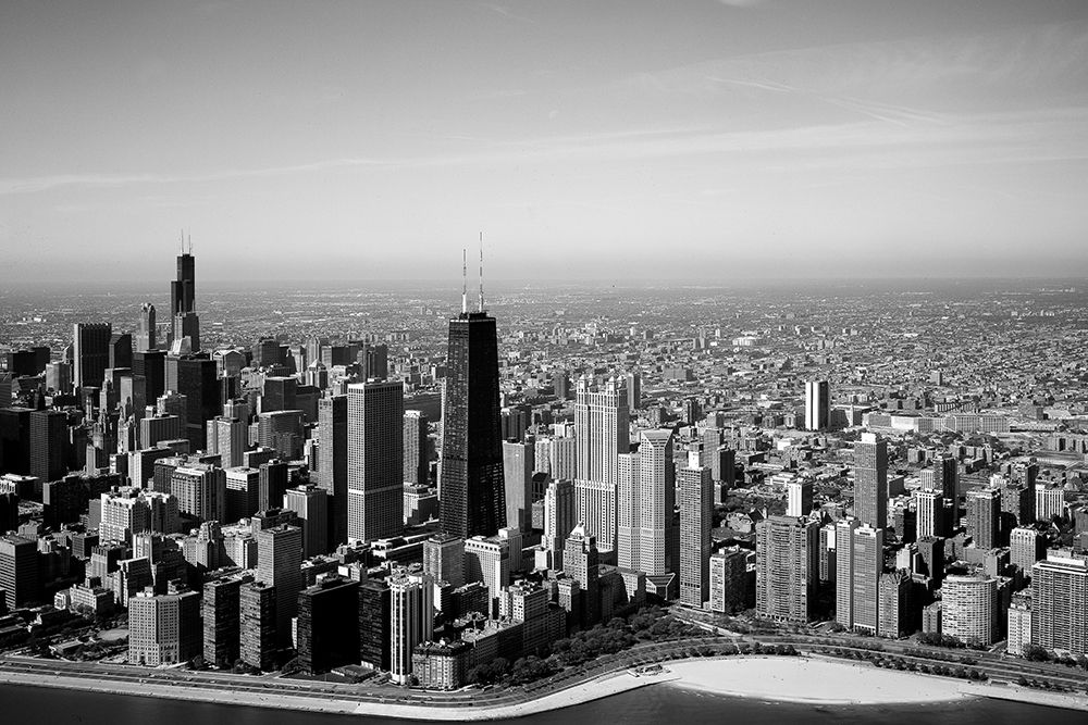 Aerial view of lakeshore Chicago Illinois art print by Carol Highsmith for $57.95 CAD