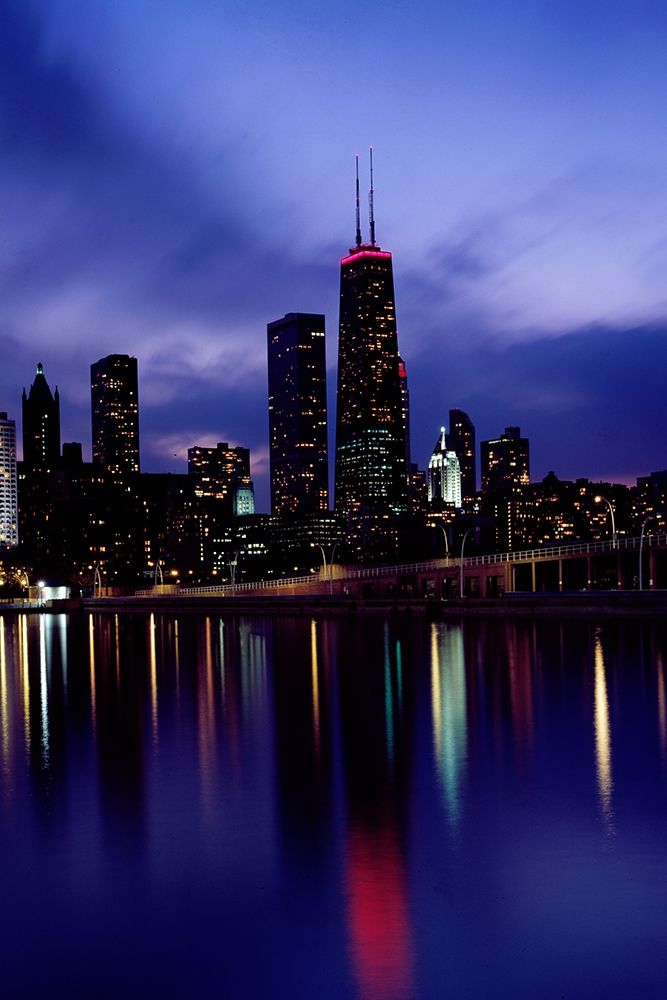 Skyline at dusk Chicago Illinois art print by Carol Highsmith for $57.95 CAD