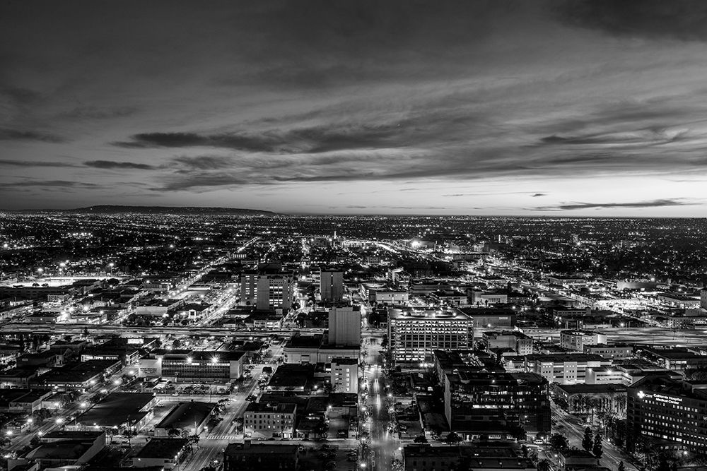 Nighttime skyline view of Los Angeles California art print by Carol Highsmith for $57.95 CAD