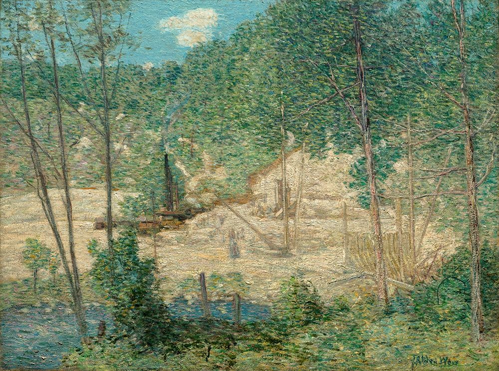 The Building of the Dam art print by J Alden Weir for $57.95 CAD