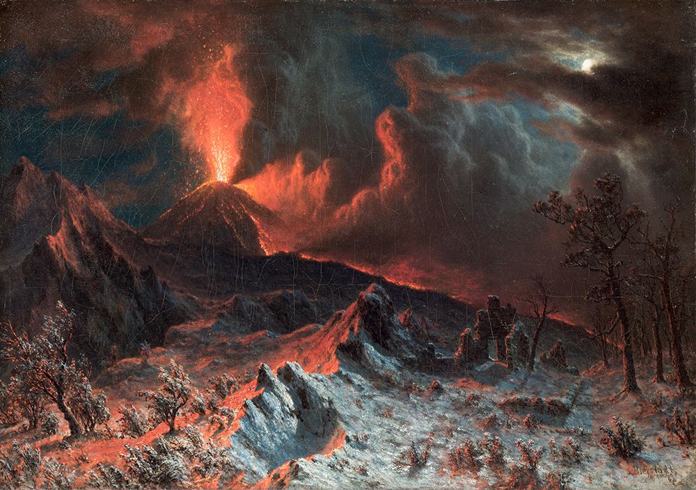 Mount Vesuvius at Midnight 1868 art print by Albert Bierstadt for $57.95 CAD